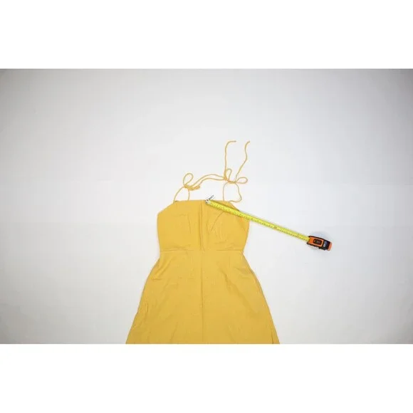 Old Navy Dress Womens Small Linen Blend Sleeveless Cami Tie Straps Summer Casual - Picture 5 of 12